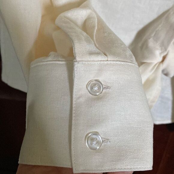 Sofia Vergara Sofia Jeans linen blend button up shirt size M - Picture 8 of 14